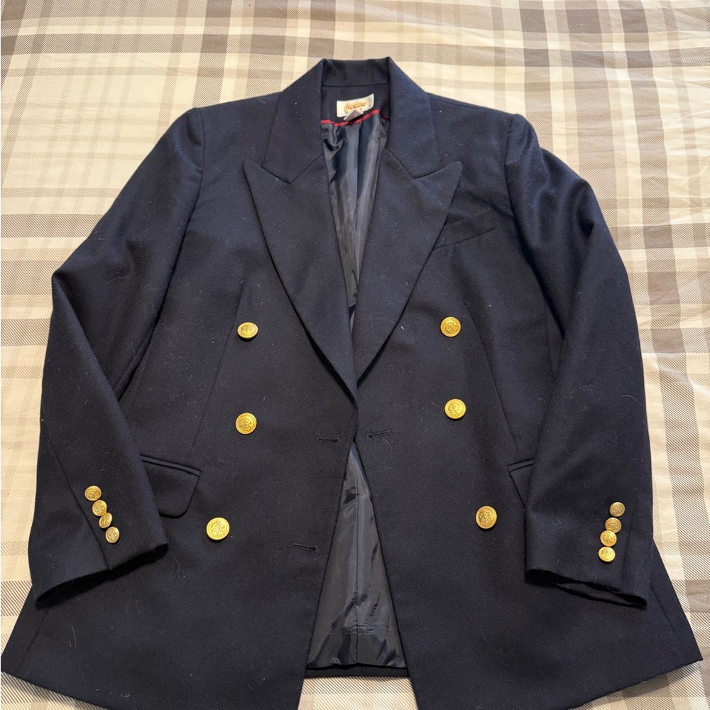 Talbots petite navy blazer with Gold Buttons
